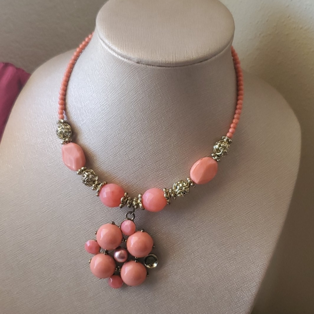 Pink beaded necklace